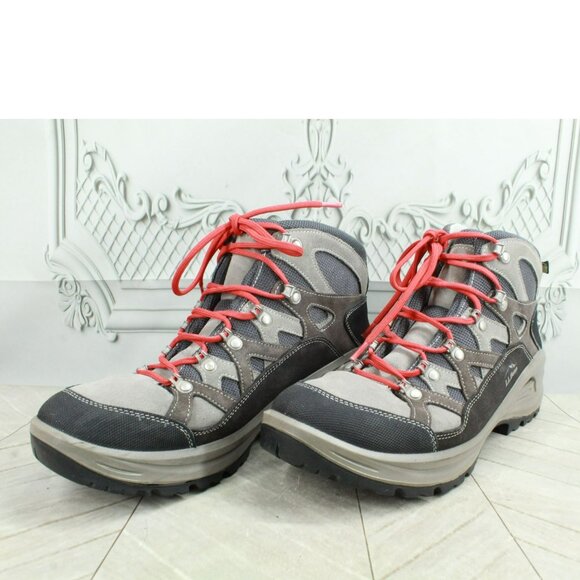 LL Bean Gray Leather Lace Up Gore-Tex Vibram Sole Hiking Boots Size 11.5 M - Picture 10 of 10